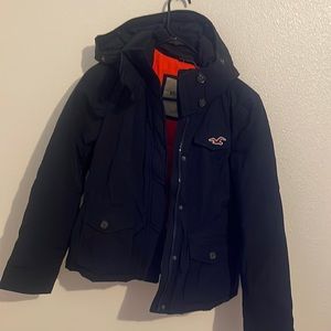 Puffer jacket size Large black Hollister